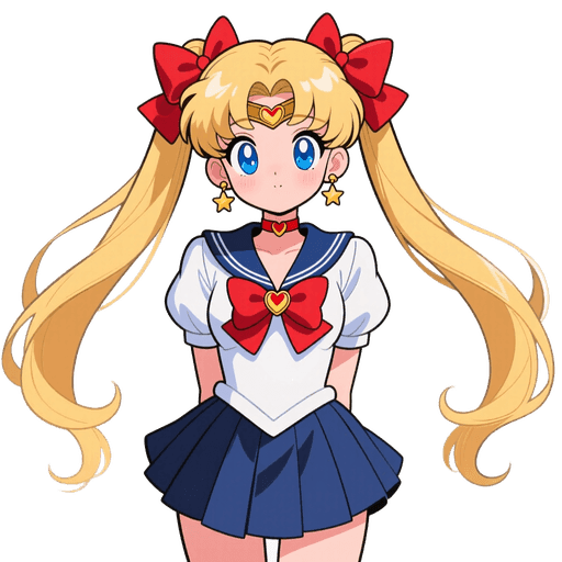 AI-generated magical girl PNGTuber avatar in anime style